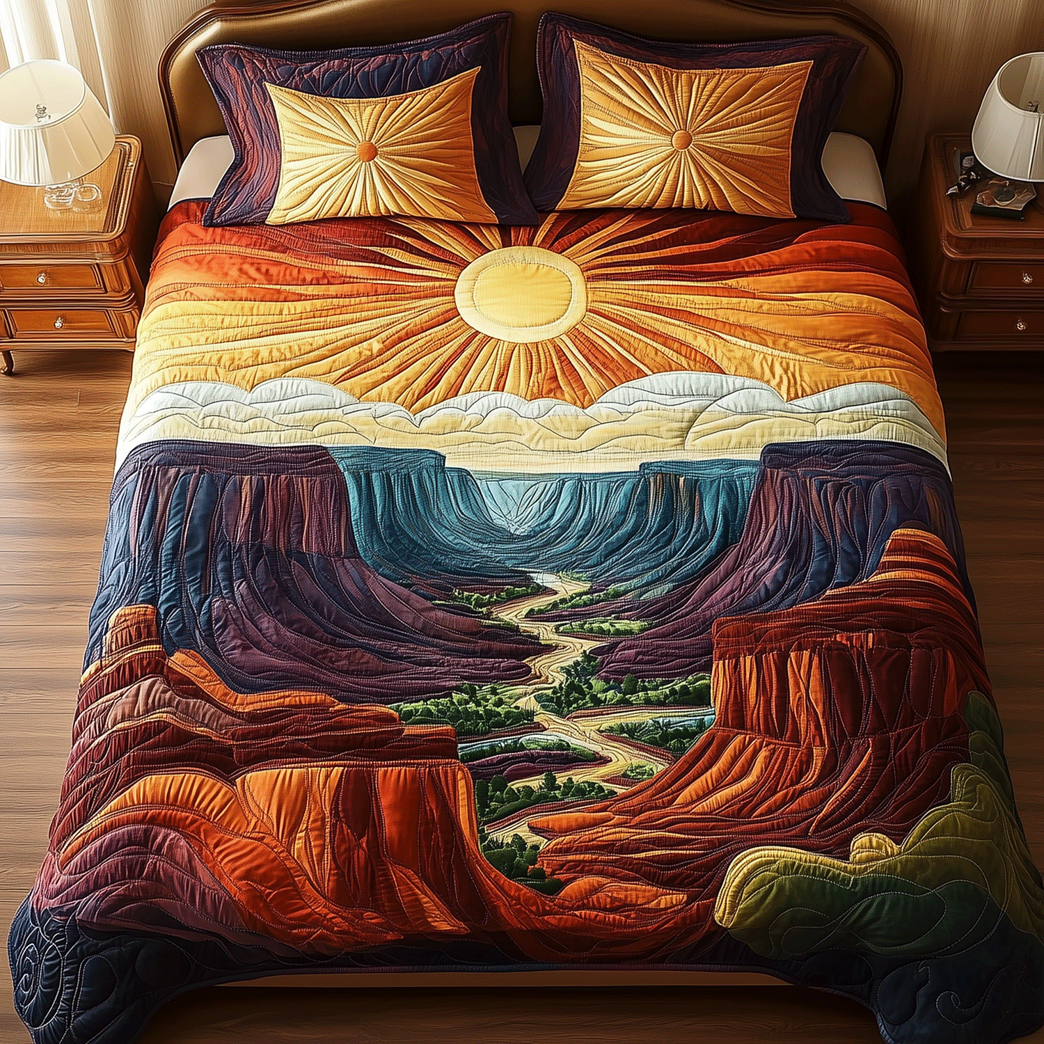 Red Rock Majesty 3-Piece Quilted Bedding Set - Single (59" x 70")
