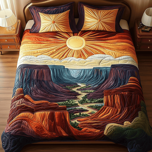 Red Rock Majesty 3-Piece Quilted Bedding Set - Single (59" x 70")