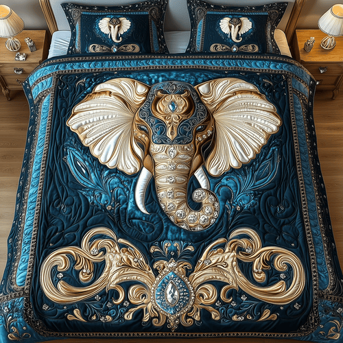 Regal Elephant Bliss 3-Piece Quilted Bedding Set - Single (59" x 70")