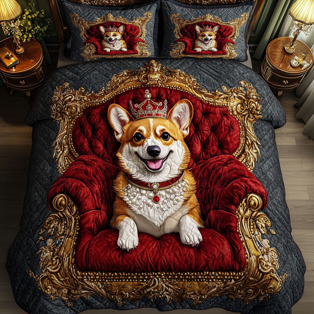 Regal Pup 3-Piece Quilted Bedding Set - Single (59" x 70")