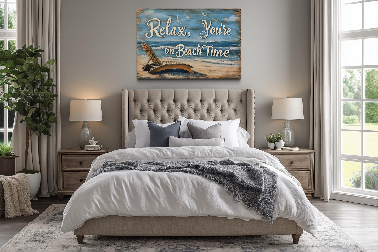 Relax You’re On Beach Time Canvas Wall Art