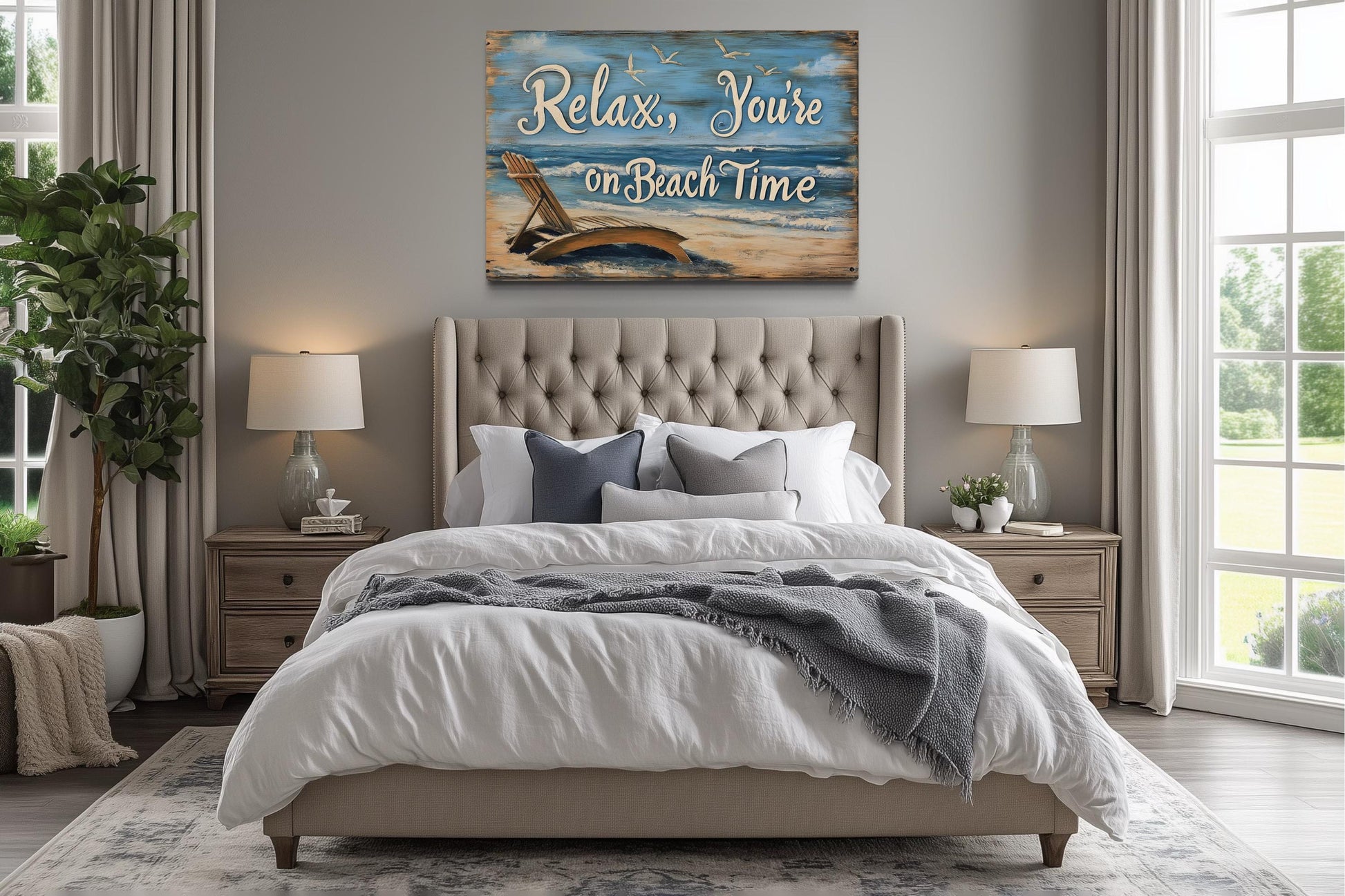 Relax You’re On Beach Time Canvas Wall Art