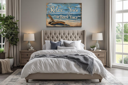 Relax You’re On Beach Time Canvas Wall Art