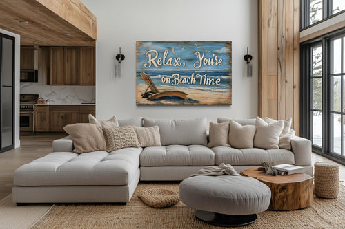 Relax You’re On Beach Time Canvas Wall Art