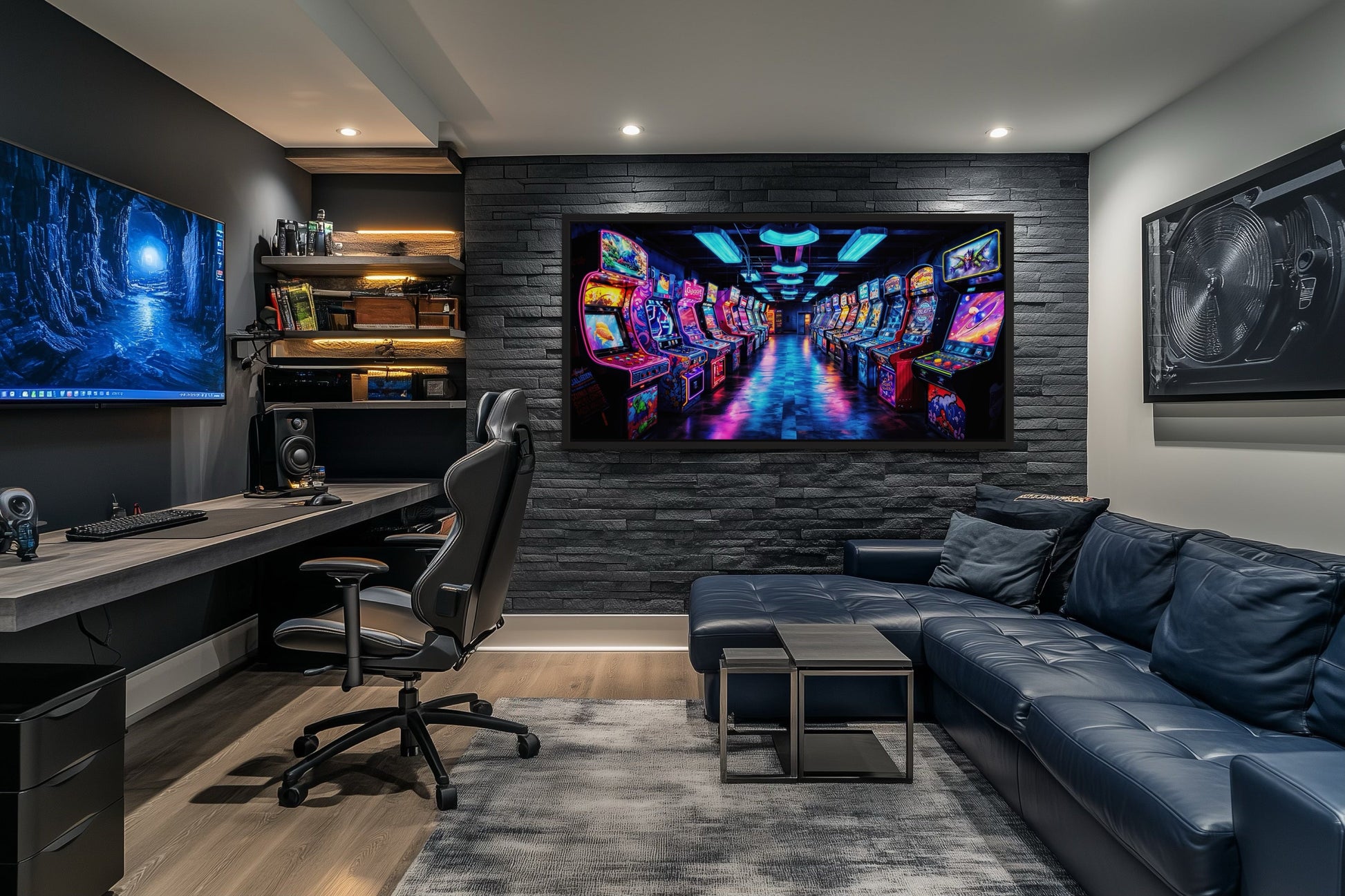 Retro Arcade Wall Art - Framed Canvas Print for Gaming Room Decor