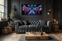 Retro Arcade Wall Art - Framed Canvas Print for Gaming Room Decor