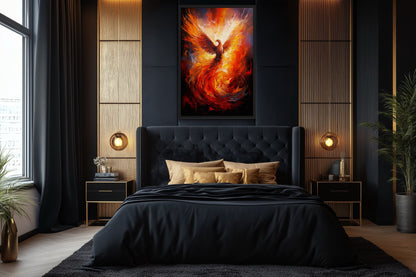 Rising Phoenix Framed Canvas Wall Art