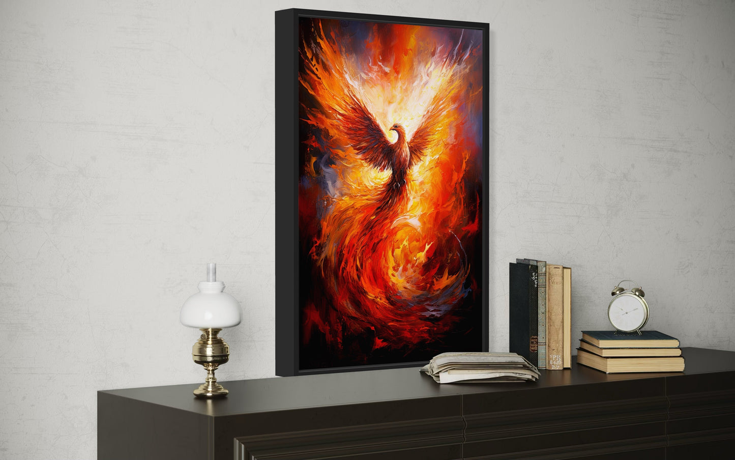 Rising Phoenix Framed Canvas Wall Art
