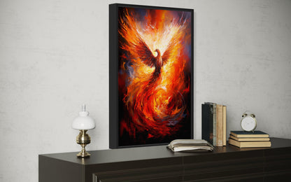 Rising Phoenix Framed Canvas Wall Art