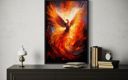 Rising Phoenix Framed Canvas Wall Art