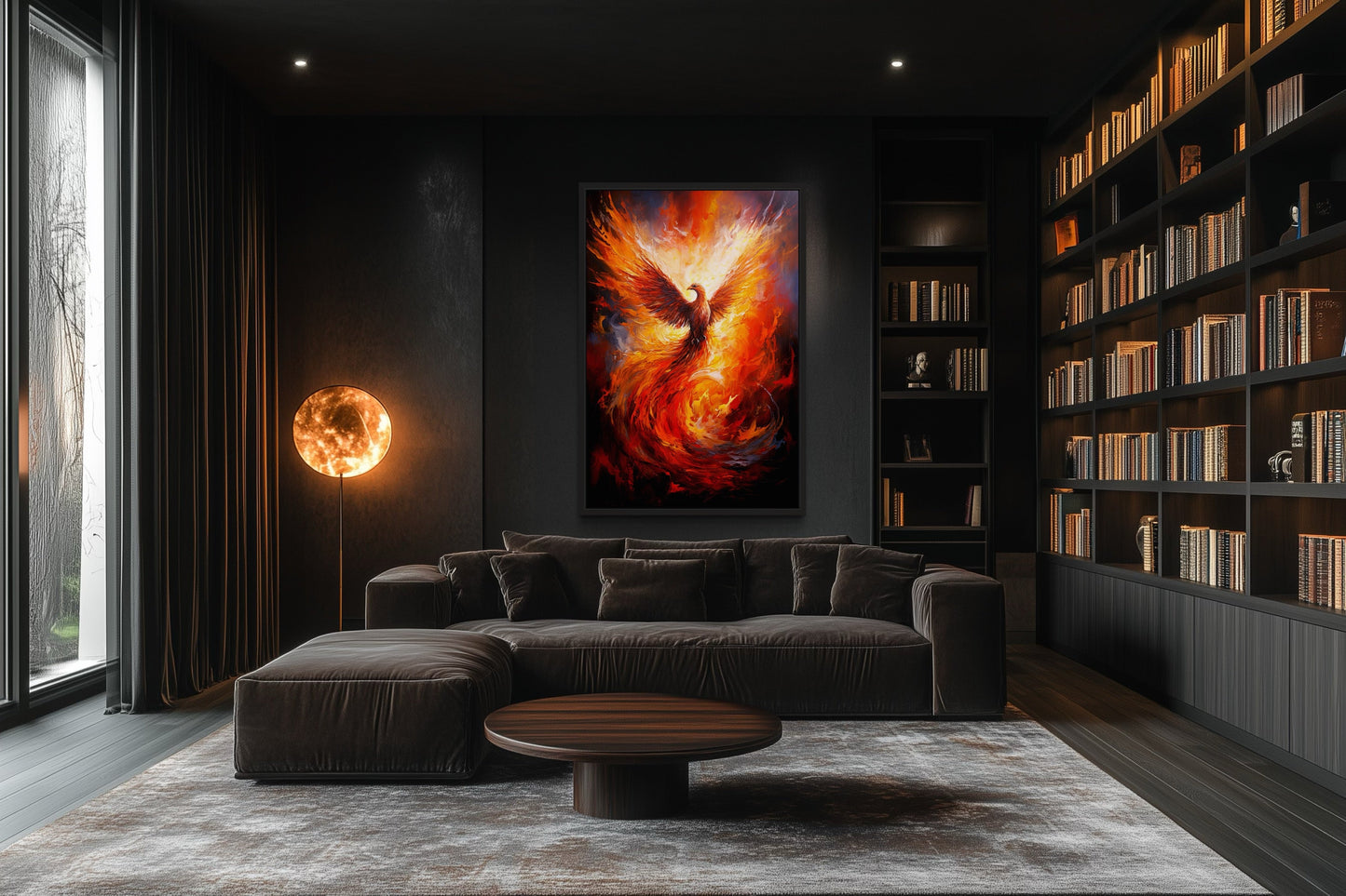 Rising Phoenix Framed Canvas Wall Art