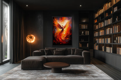 Rising Phoenix Framed Canvas Wall Art