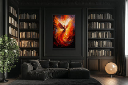 Rising Phoenix Framed Canvas Wall Art