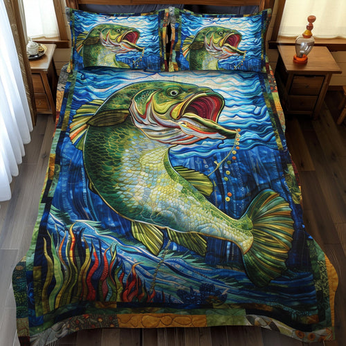Riverbank Ruler 3-Piece Quilted Bedding Set - Single (59" x 70")