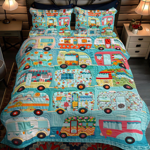 Road Trip Vibes 3-Piece Quilted Bedding Set - Single (59" x 70")