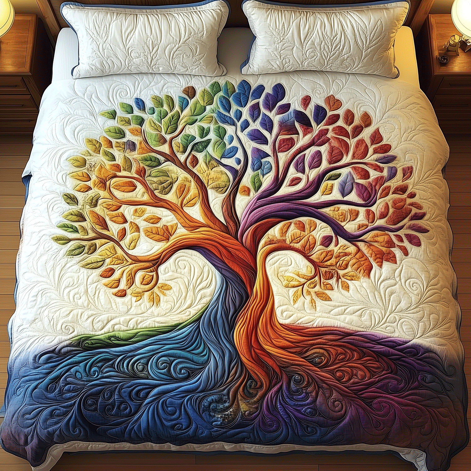 Roots of Serenity 3-Piece Quilted Bedding Set - Single (59" x 70")