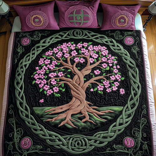 Roots of Tranquility 3-Piece Quilted Bedding Set - Single (59" x 70")