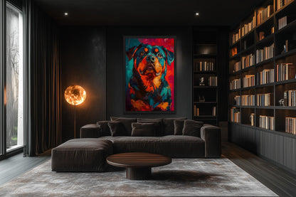 Rottweiler Pop Art Canvas Wall Art