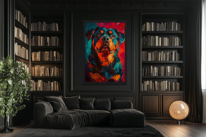 Rottweiler Pop Art Canvas Wall Art