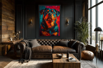 Rottweiler Pop Art Canvas Wall Art
