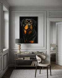 Rottweiler Realistic Portrait Canvas Wall Art