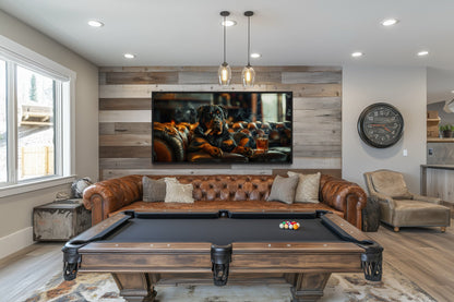 Rottweiler Wall Art – Framed Dog Painting | Man Cave Decor & Whiskey Bar Style