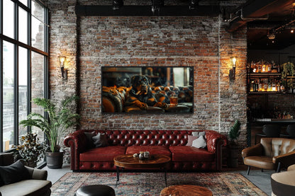 Rottweiler Wall Art – Framed Dog Painting | Man Cave Decor & Whiskey Bar Style