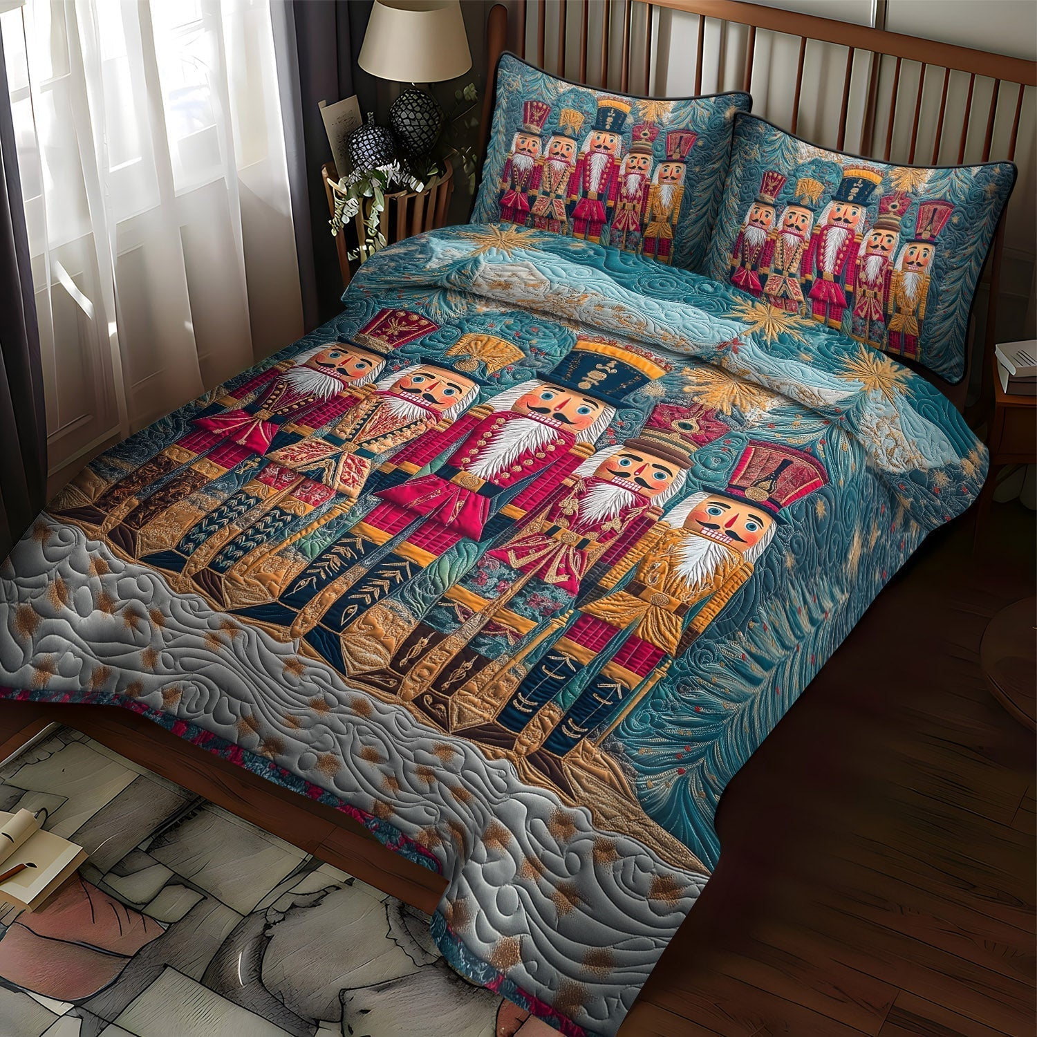 Royal Nutcracker 3-Piece Quilted Bedding Set - Single (59" x 70")