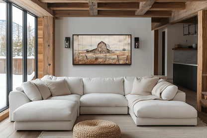 Rustic Barn Wall Art – Weathered Barn Artwork | Farmhouse Wall Decor Canvas