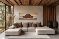Rustic Brown Barn Long Horizontal Framed Canvas Wall Art