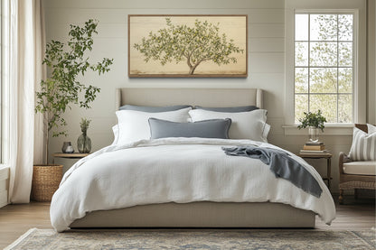 Rustic Farmhouse Wall Art – Apple Tree Canvas Kitchen Decor With Cozy Orchard Style