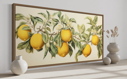 Rustic Lemon Tree Art – Farmhouse Wall Art | Kitchen Fruit Painting Canvas
