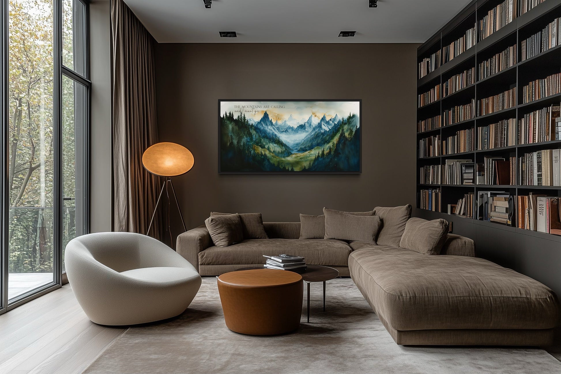 Mountains Are Calling And I Must Go Wall Art - Framed Nature Artwork For Cabin Dexor