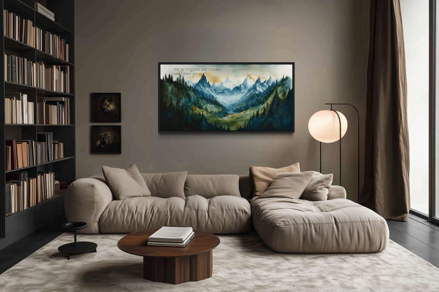 Mountains Are Calling And I Must Go Wall Art - Framed Nature Artwork For Cabin Dexor