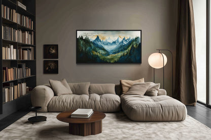 Mountains Are Calling And I Must Go Wall Art - Framed Nature Artwork For Cabin Dexor