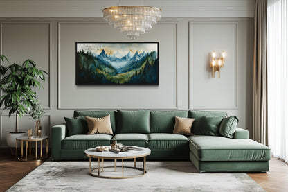 Mountains Are Calling And I Must Go Wall Art - Framed Nature Artwork For Cabin Dexor