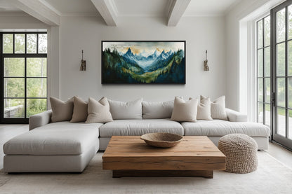 Mountains Are Calling And I Must Go Wall Art - Framed Nature Artwork For Cabin Dexor