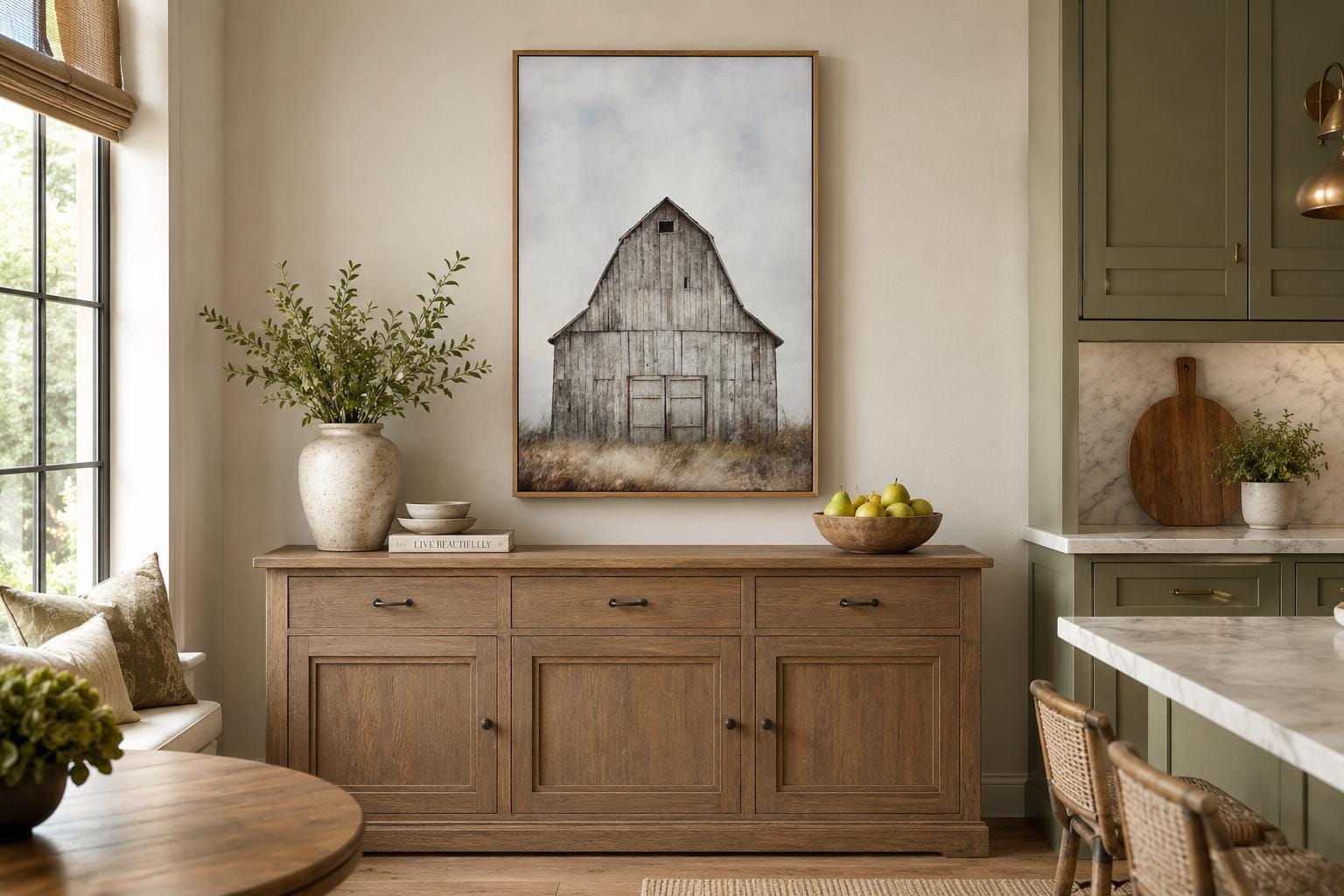 Rustic Old Barn In The Field Vertical Farmhouse Wall Decor Canvas Wall Art