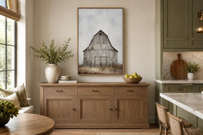Rustic Old Barn In The Field Vertical Farmhouse Wall Decor Canvas Wall Art