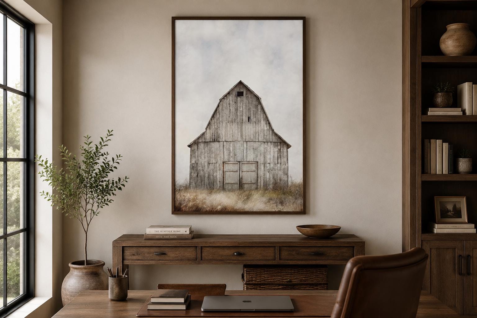 Rustic Old Barn In The Field Vertical Farmhouse Wall Decor Canvas Wall Art