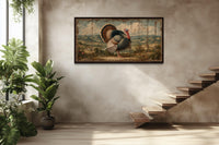 Rustic Turkey Canvas Art – Autumn Thanksgiving Farmhouse Wall Decor
