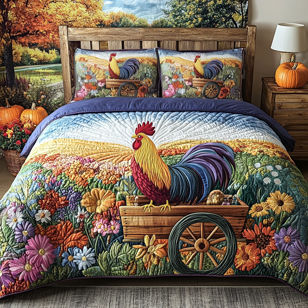 Rustic Charm 3-Piece Quilted Bedding Set - Single (59" x 70")