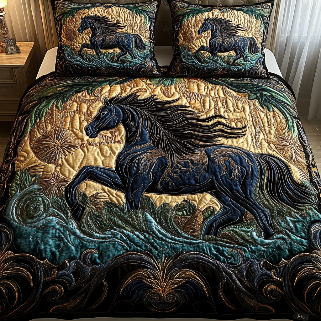 Rustic Elegance 3-Piece Quilted Bedding Set - Single (59" x 70")