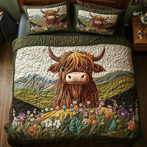 Rustic Herd 3-Piece Quilted Bedding Set - Single (59" x 70")