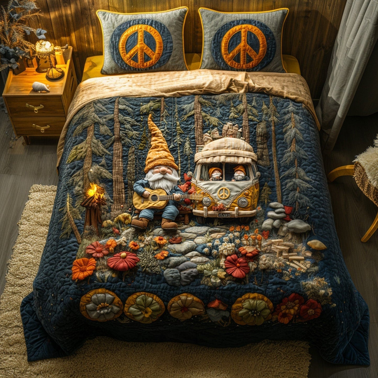 Rustic Melodies 3-Piece Quilted Bedding Set - Single (59" x 70")