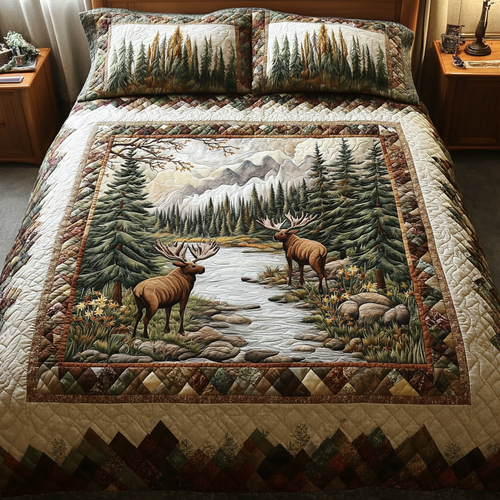 Rustic Serenity 3-Piece Quilted Bedding Set - Single (59" x 70")