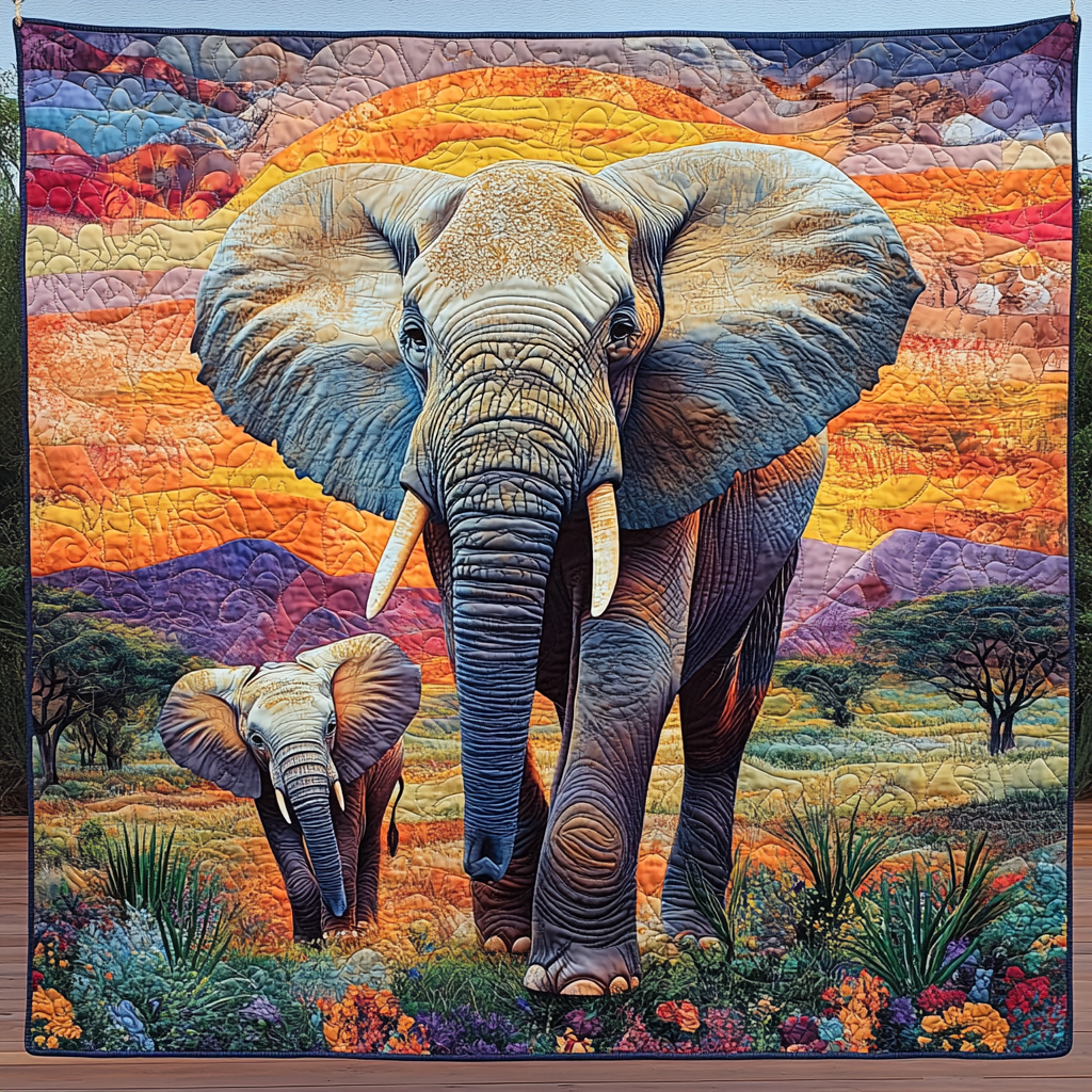Throw (55'' x 60'') /Sacred Herd Quilted Blanket