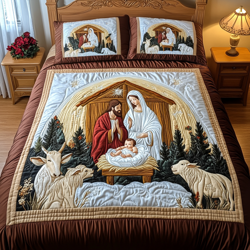 Sacred Slumber 3-Piece Quilted Bedding Set - Single (59" x 70")