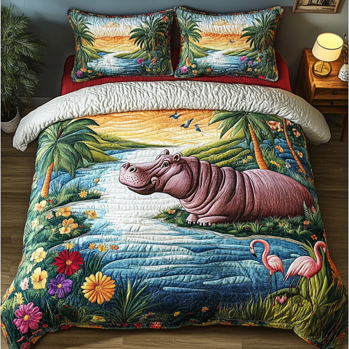 Safari Serenity 3-Piece Quilted Bedding Set - Single (59" x 70")