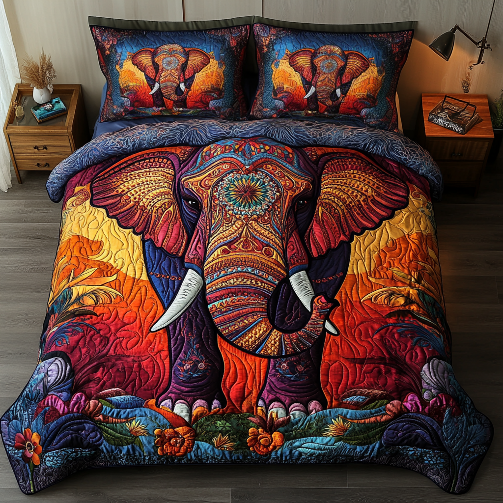 Safari Spirit 3-Piece Quilted Bedding Set - Single (59" x 70")